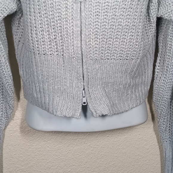 Grey FTC with Love Sweater w zipper - Picture 3 of 5